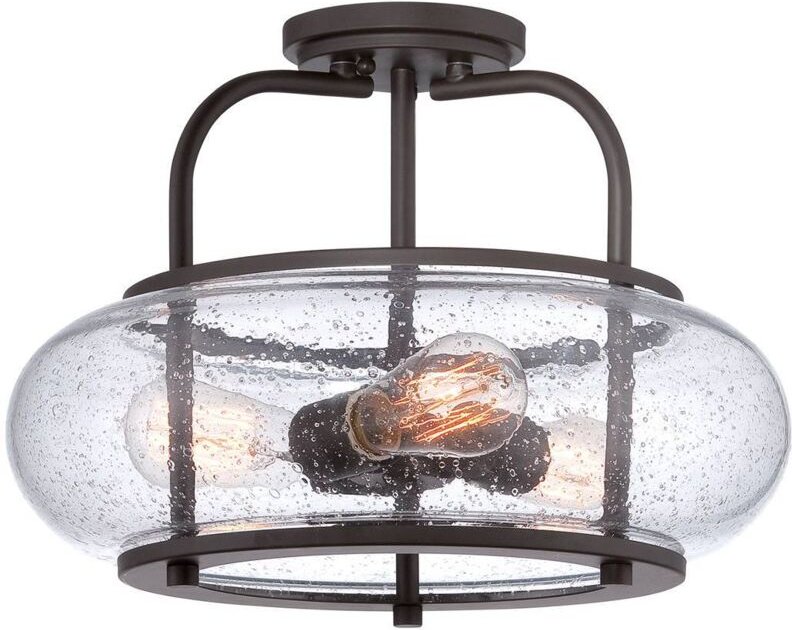 Elstead - Trilogy - 3 Light Medium Semi Flush Deckenleuchte Old Bronze, E27