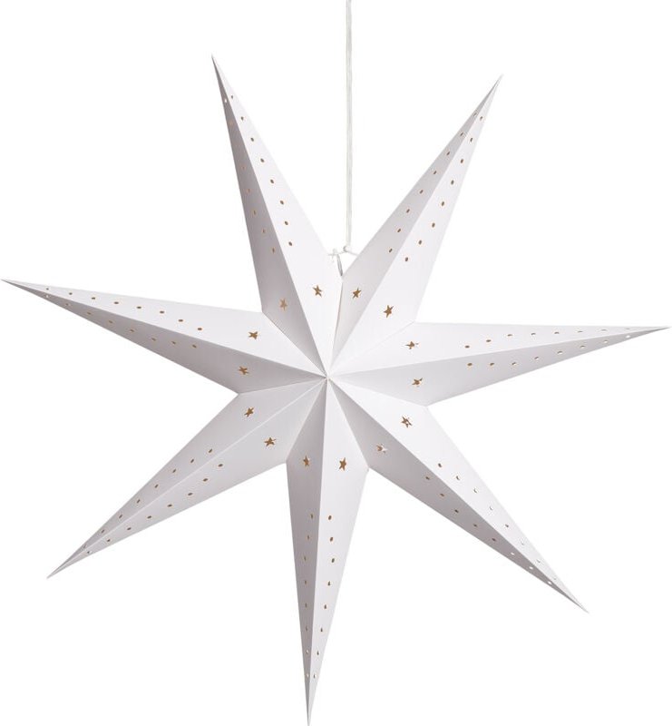 LED-Papierstern mit Hadar-Batterie Weiß