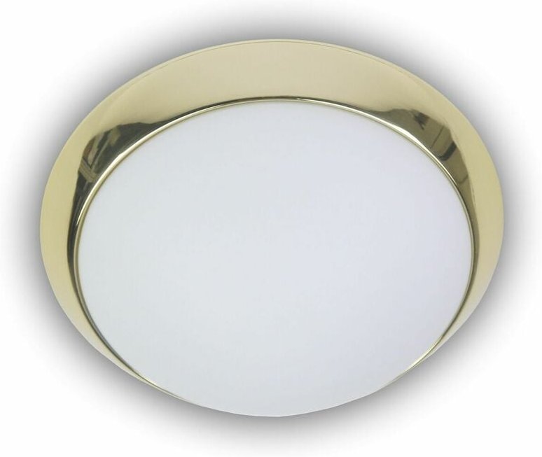 Niermann - led Deckenleuchte Deckenschale Opalglas matt, Dekorring Messing poliert, ø 25cm