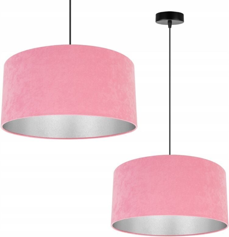 Hängelampe, Deckenleuchter, Chrom, Samtlampenschirm