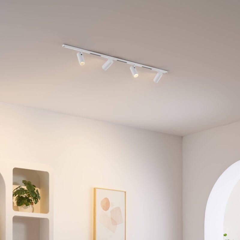 Magnetisches Schienensystem 1 m weiß 4 LED Spots 28W - Externer Transformator - Lyne