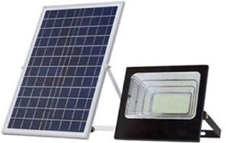 Trade Shop - LED-Licht mit Solarpanel, 200 w, kaltweißes Licht, 6500 k, Lithiumbatterien -