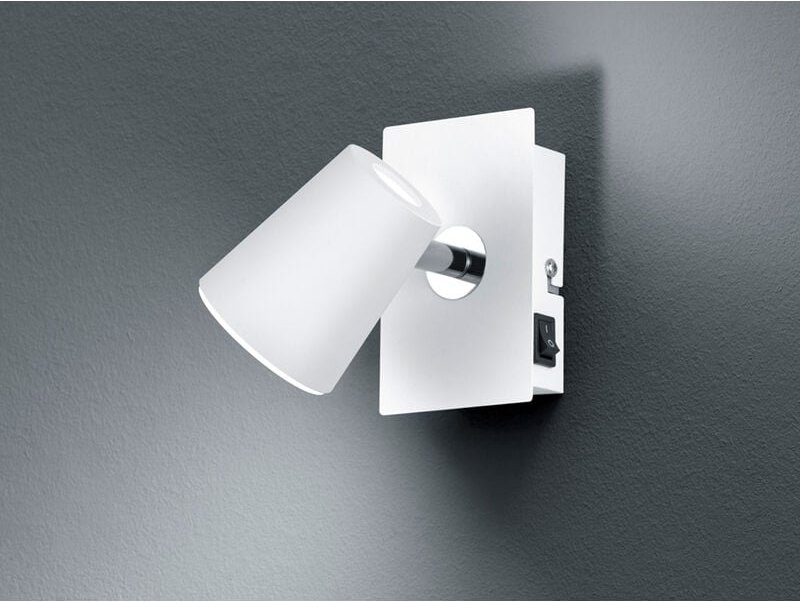 Led Wandstrahler narcos Weiß mit Schalter, Breite 7,5cm