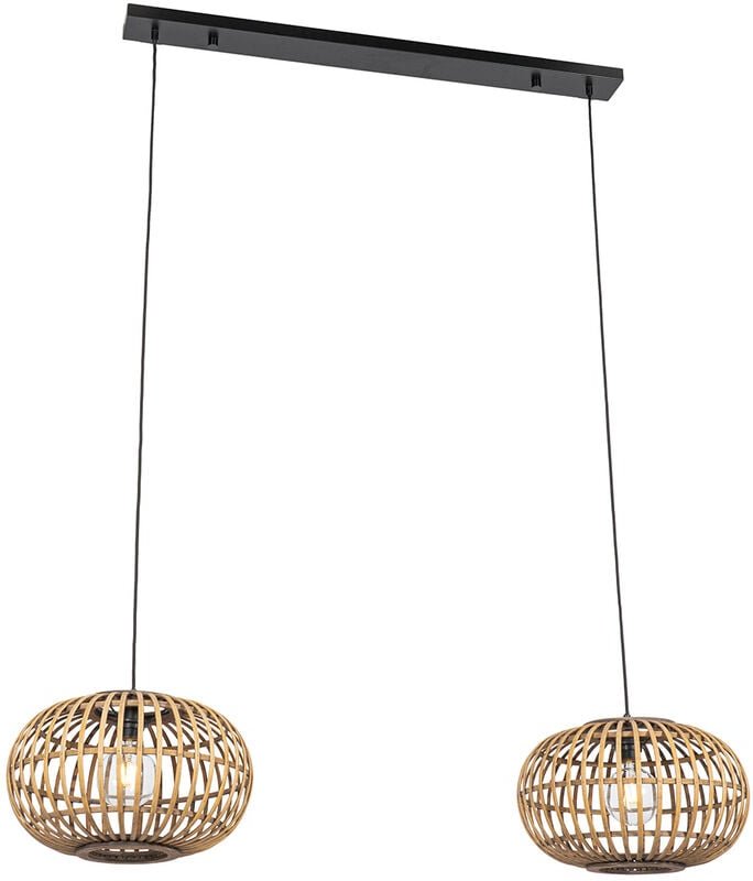 Orientalische Hängelampe Bambus 2-flammig - Amira