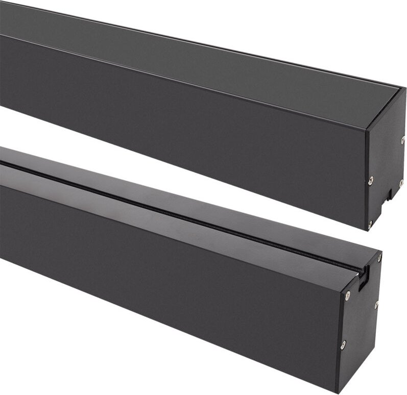 Aluminiumprofil Hängend für led Streifen bis 22 mm mit durchgehender Abdeckung Schwarz 6 m Schwarz transluzent