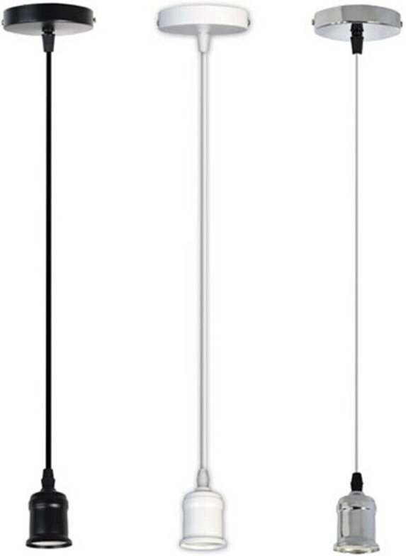 Trade Shop - LAMPADARIO PENDENTE PORTA LAMPADA 1,2 METRI E27-A - Weiß