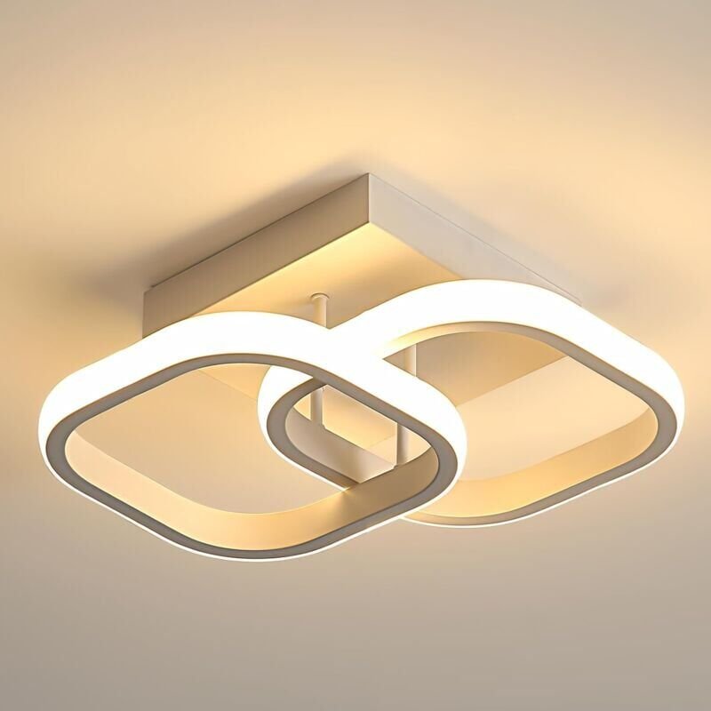 SNQ - Moderne LED-Deckenleuchte, 22 w, 2475 lm, Acryl-LED-Deckenleuchte für Schlafzimmer, weiße quadratische Deckenleuch...