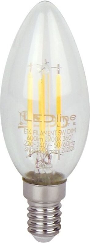 Led Line - lite LED-Glühbirne E14 5W 2700K 600lm 220-240V filament C35 candle dimmbar