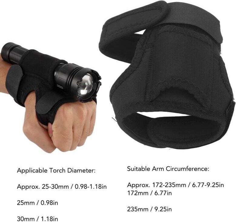 Bracelet Lampe Torche Plongée Mains Libres Nylon Renforcé Support Bras Étanche