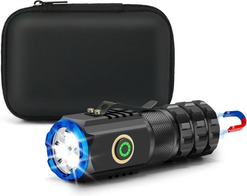 Thumbnail - Leistungsstarke Mini-Taschenlampe mit 5 Leuchtmodi, ultrahelle, per USB aufladbare LED-Taschenlampe, Mini-LED-Beleuchtun...