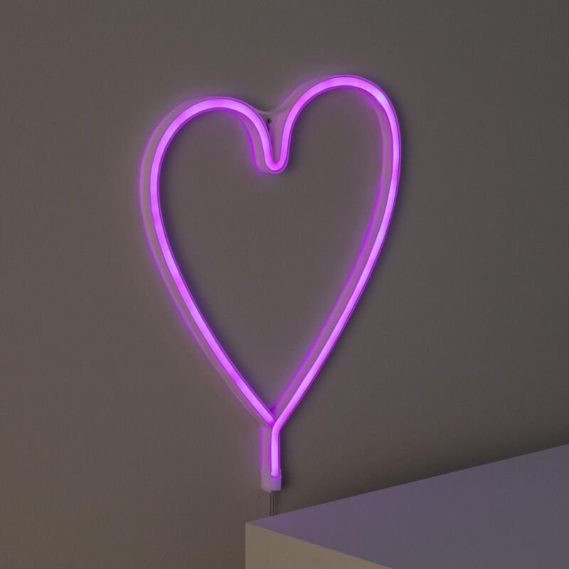 Neon led Heart mit Batterie Rosa