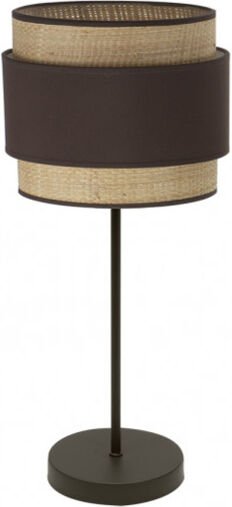 kandy hohe tischlampe 1xe27 natur/braun 67x30x30 cm