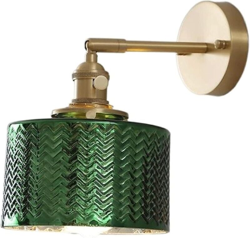 Moderne Glaswandleuchten, Wandleuchten aus antikem Messing, E27-Fassung, verstellbar, für den Innenbereich, schlichtes D...