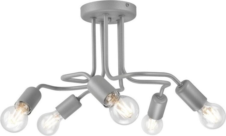 Lamkur Lighting - Lamkur Charlie Flexi Charlie Multi Arm Halbbündige Deckenleuchte Silber, 5x E27