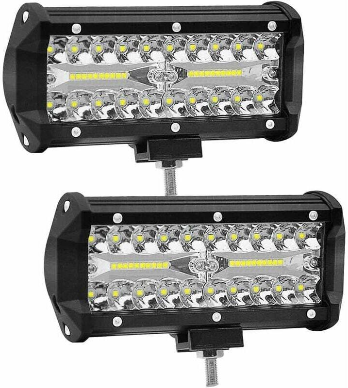 Stück 7-Zoll-LED-Arbeitslicht 120 W Scheinwerfer 12 V/24 V Auto-Arbeitslicht 6000 K 15000 LM Nebelscheinwerfer