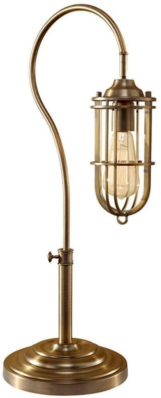 Tischleuchte Beistelllampe Nachttischlampe Stahl Messing h 61,6 cm 1 Flammig