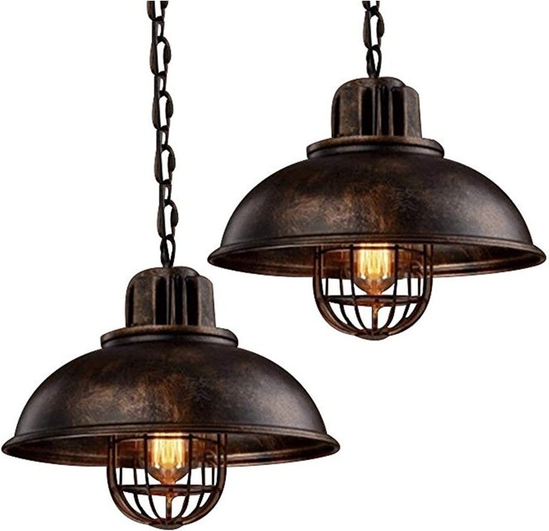 Pendelleuchte Industrial Metall Käfig, E27 Retro Pendelleuchte, Höhenverstellbar für Wohnzimmer, Küche, Flur, Veranda, B...