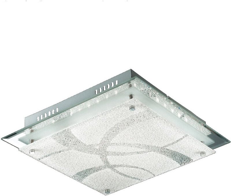 Italux - Orlando Klassische 1-Licht-Deckenleuchte aus gemustertem Glas, led, 3000K