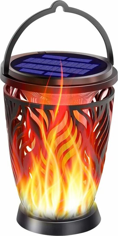Upgrade Solarleuchte, Solarleuchte, blinkende Flamme, Hängeleuchte für den Außenbereich, dekorative Beleuchtung, wasserd...