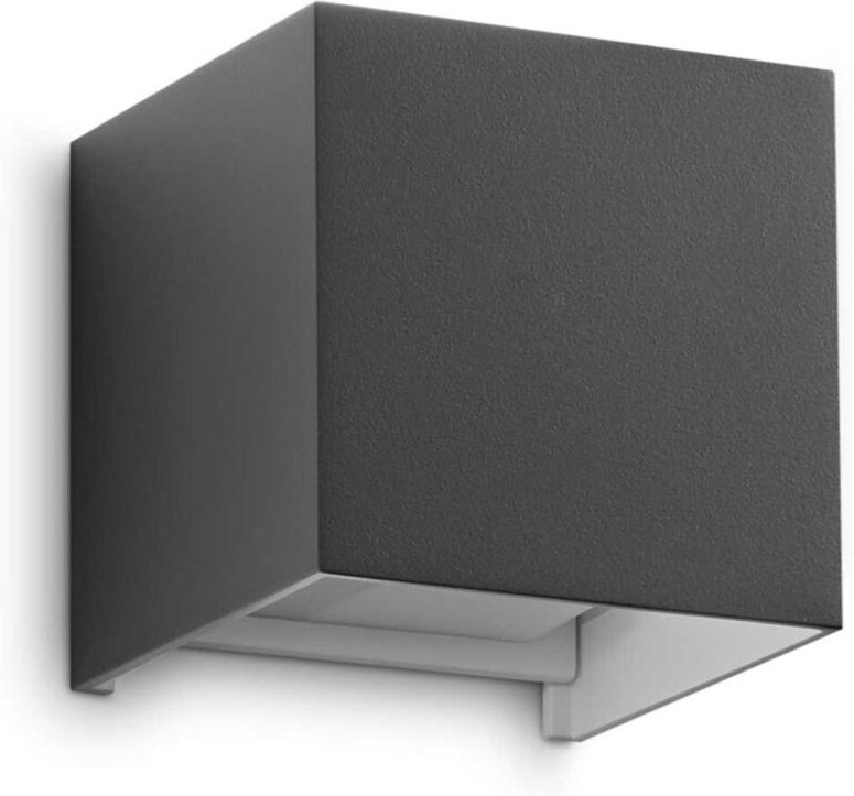 Ideal Lux ATOM Integrierte LED-Außen-Up-Down-Wandleuchte mit 2 Lichtern, Anthrazit, 1050 lm, 3000 K, IP54