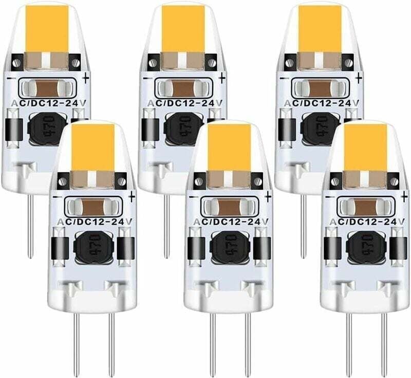 G4 LED-Lampe, 2 W, 6er-Pack, 12 V, warmweiß (3000 K), entspricht einer 15-W-Halogenlampe (200 lm), dimmbar, 360° Abstrah...