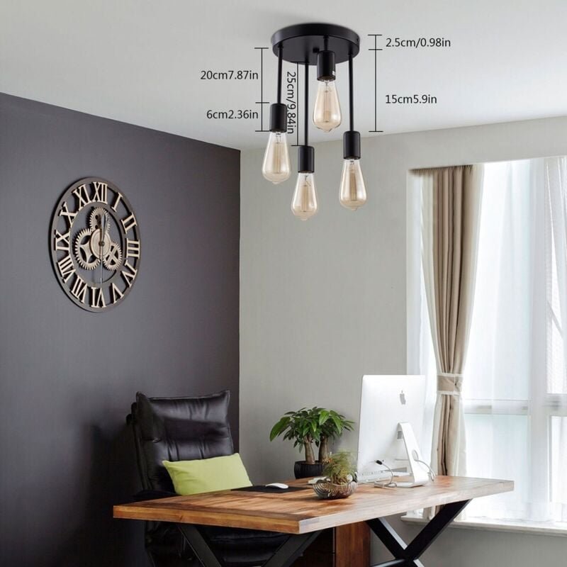 Senderpick - Moderne led E27 Deckenlampe Dimmbare Kronleuchter schwarz