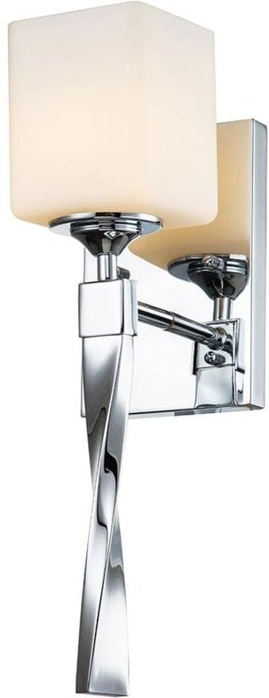 Badezimmerleuchte Metall Glas G9 IP44 h: 41,3 cm Chrom poliert Weiß warmweißes Licht 3000 k 300 lm