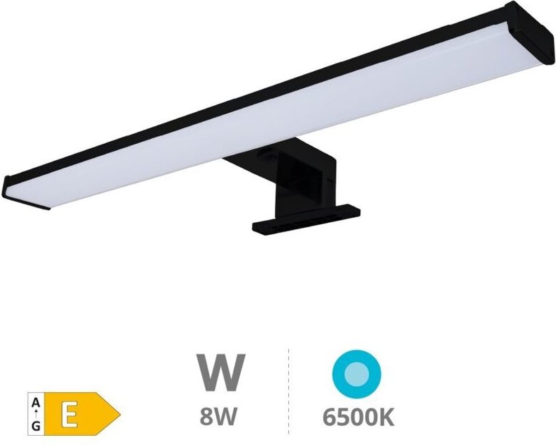 Laksa LED-Wandleuchte fürs Badezimmer, 8 W, 6500 K, IP44, schwarz