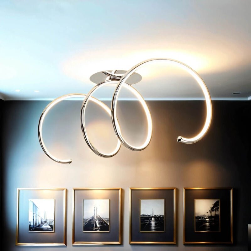 Licht-erlebnisse - led Deckenleuchte Weiß Chrom 3000 k 2300 lm Metall Modern Deckenlampe