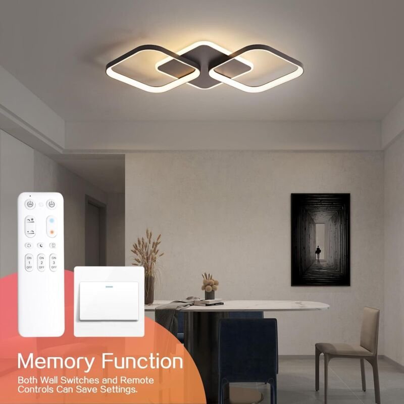 Antenlicht LED Deckenleuchten Modern 40W Wohnzimmerlampe 50cm Deckenlamape mit Fernbedienung 2700-6500K Pendelleuchte fü...