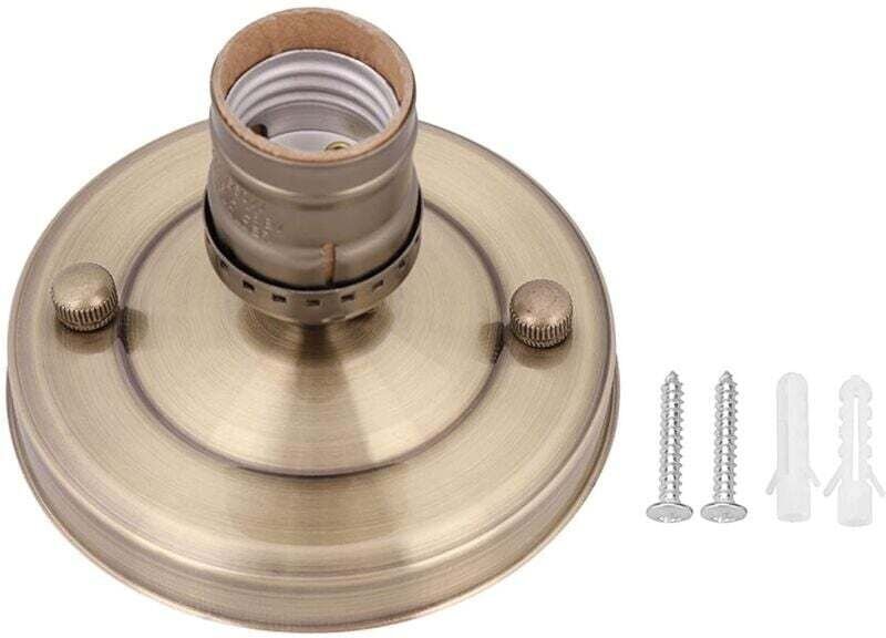 E26/E27 Lampenfassung, Retro-Sockel für Deckenlampen, Hängelampenfassung, Aufhängungsadapter (Kupfer)