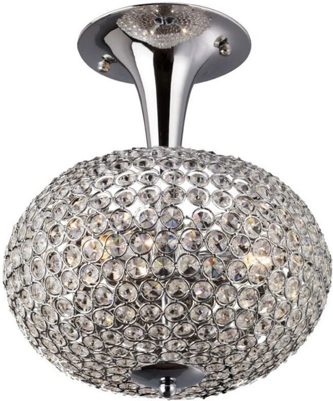 Inspired Diyas - Vado - Semi Flush Ceiling 3 Licht poliertes Chrom, Kristall