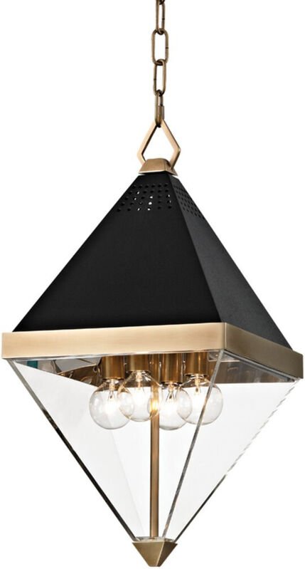 Coltrane 4-flammige Pendelleuchte Messing, Acryl