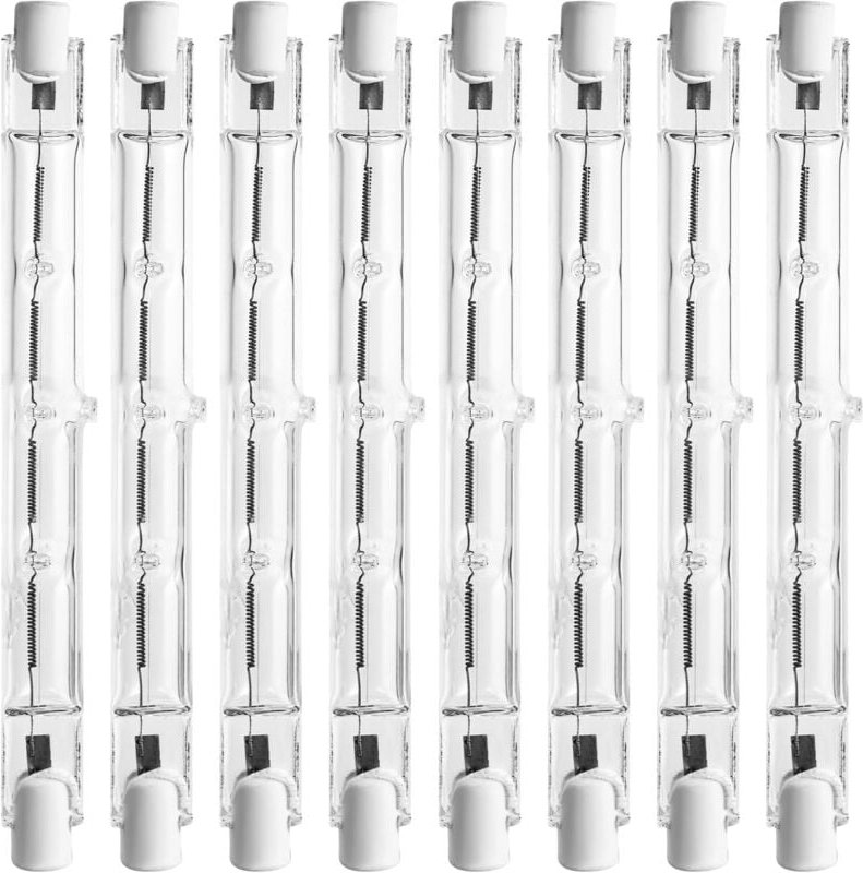 8 Stück R7s-Halogenlampen, 118 mm, 500 W, AC220–240 V, 2800 K, warmweiß, dimmbare Halogenlampen für Arbeit, Straßenbeleu...