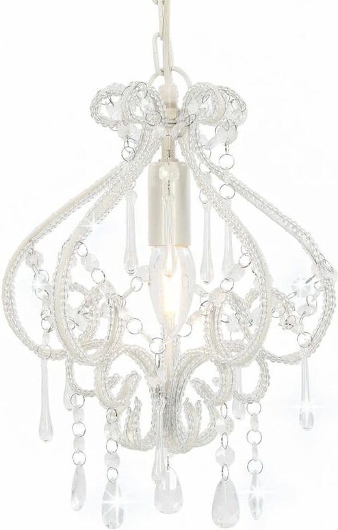 Deckenleuchte mit Perlen Weiß Rund E14 Vidaxl