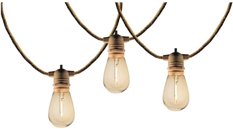 Solar Lichterkette Aus Seil 10 Glühbirnen FANTASY 7.50m