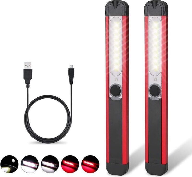 Arbeitsleuchte, wiederaufladbare LED-Arbeitsleuchte, COB-Taschenlampe, magnetische Taschenlampe mit 5 Modi für Auto, Gar...