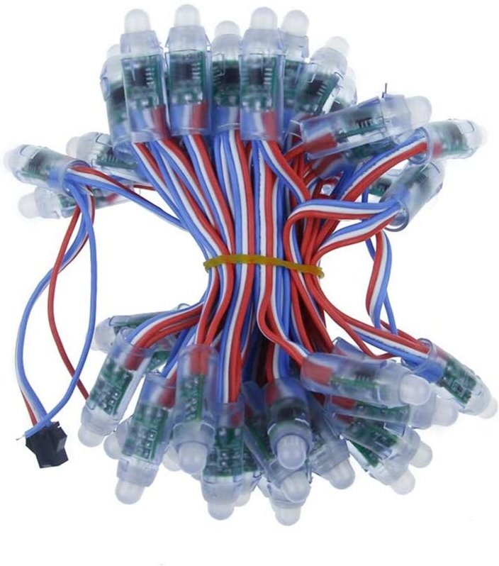 50 Stück 4 m/6,5 Meter DC5V WS2811 Vollfarb-LED-Pixel-Lichtmodul 12 mm 15 cm Drähte IP68 wasserdichte digitale RGB-LED-S...