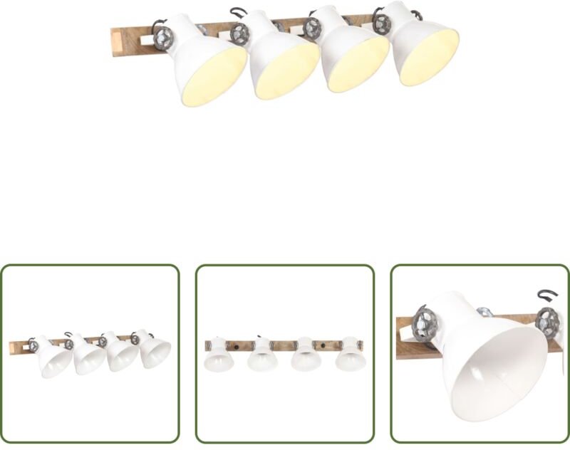 Wandlampe Weiß - Wandlampe Industriestil Weiß 90x25 cm E27