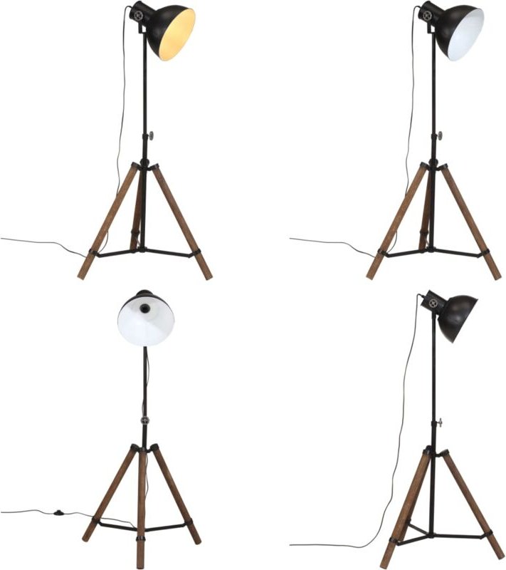 Stehleuchte 25 W Schwarz 75x75x90-150 cm E27 - Industrielampen - Stehlampe - Wohnraumleuchte - Esszimmerlampe - Büroleuc...