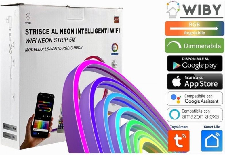 Thumbnail - Trade Shop - intelligente rgb flex neon led streifen 5METER 36W wifi app ls-wifitd-rgbic-neon -
