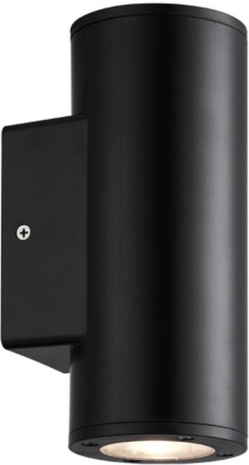 Außenwandleuchte yopol 2xgu10 schwarz polycarbonat zylinder 18,6x7,6x9,9 cm ip54