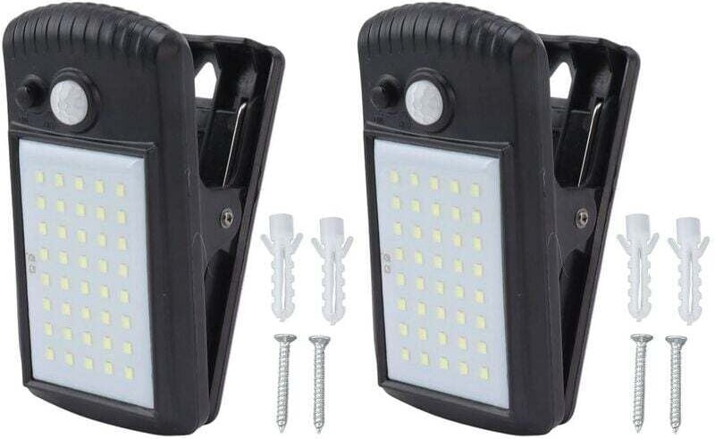 Solar-Klemmleuchten, IP65, wasserdicht, 2 Modi, Infrarot-Sensor, Außenklemmleuchten mit Bewegungsmelder für Zaun, Deck, ...