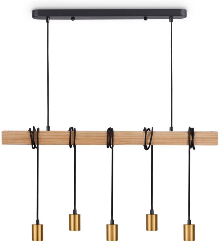 Pendellampe Hängelleuchte Hängelampe Wohnzimmer Esszimmer Küche Vintage E27 Messing, Pendelleuchte 5xE27 - Paco Home