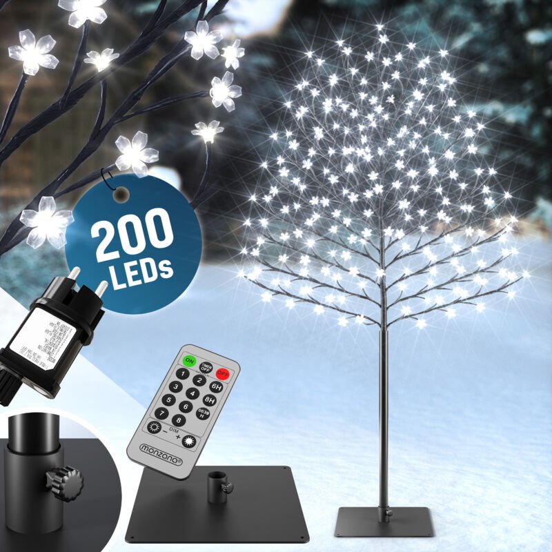 Thumbnail - MONZANA® Kirschblütenbaum LED mit Fernbedienung Timer Dimmer Innen Außen Künstlich Groß Deko Weihnachten Weihnachtsdeko ...