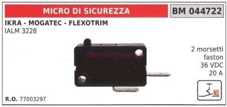 IKRA Sicherheits-Mikroschalter IALM 3228 2 Faston-Klemmen 36VDC 044822