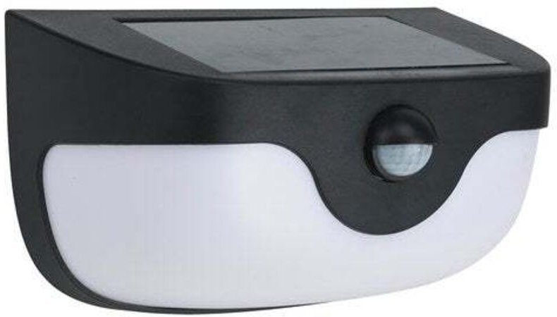 Solar-Wandleuchte mit Bewegungsmelder, 300 Lumen, Schwarz Centrale Brico
