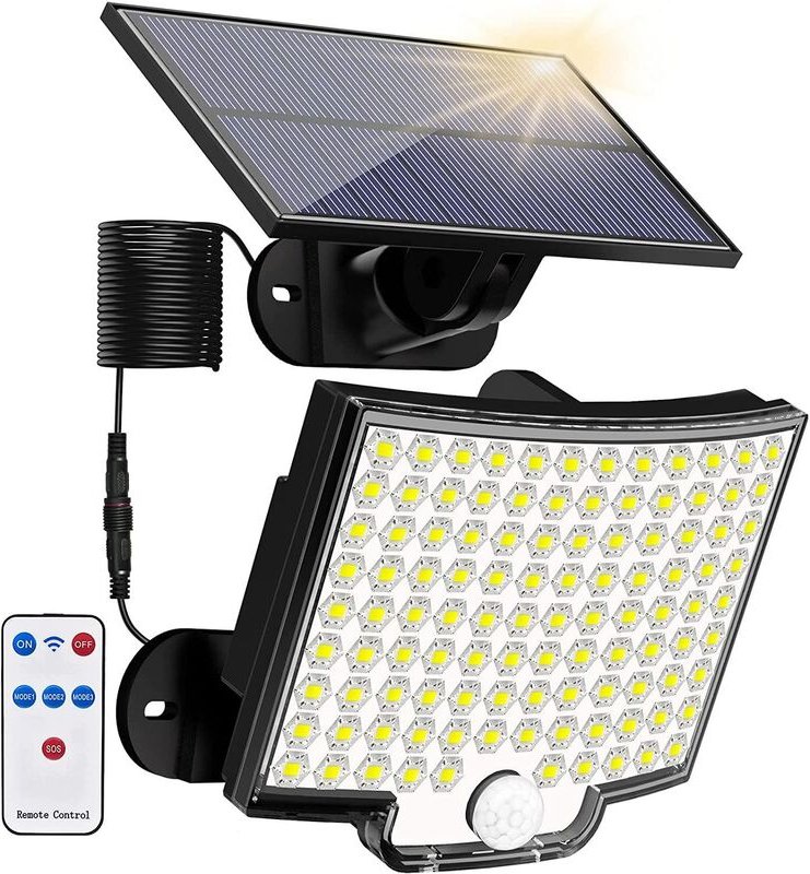Solarlampen 106LED 4 Modi IP65 5M Bewegungssensor - 1 Pack