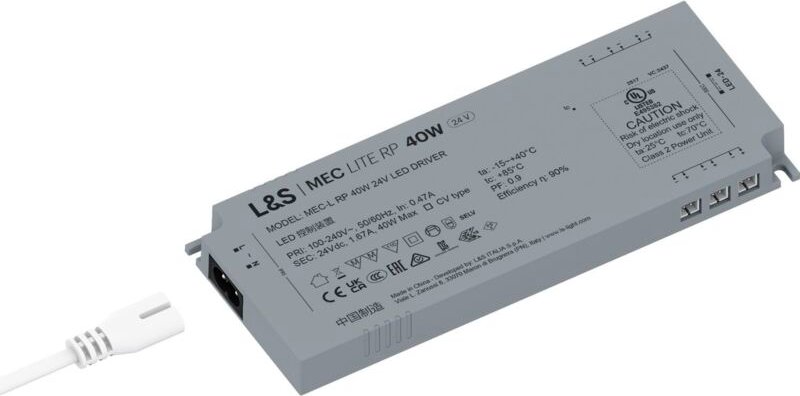 L&S LED Netzgerät MEC Lite RP 24V DC 40W Netzteil mit 6 LED-Anschlussbuchsen, Kurzschlussschutz, Überlastschutz, energie...