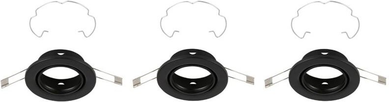 Led Einbauleuchte 3er Set 3xGU10 3000K IP23 Ø8,6 cm schwarz Metall Brilo ner
